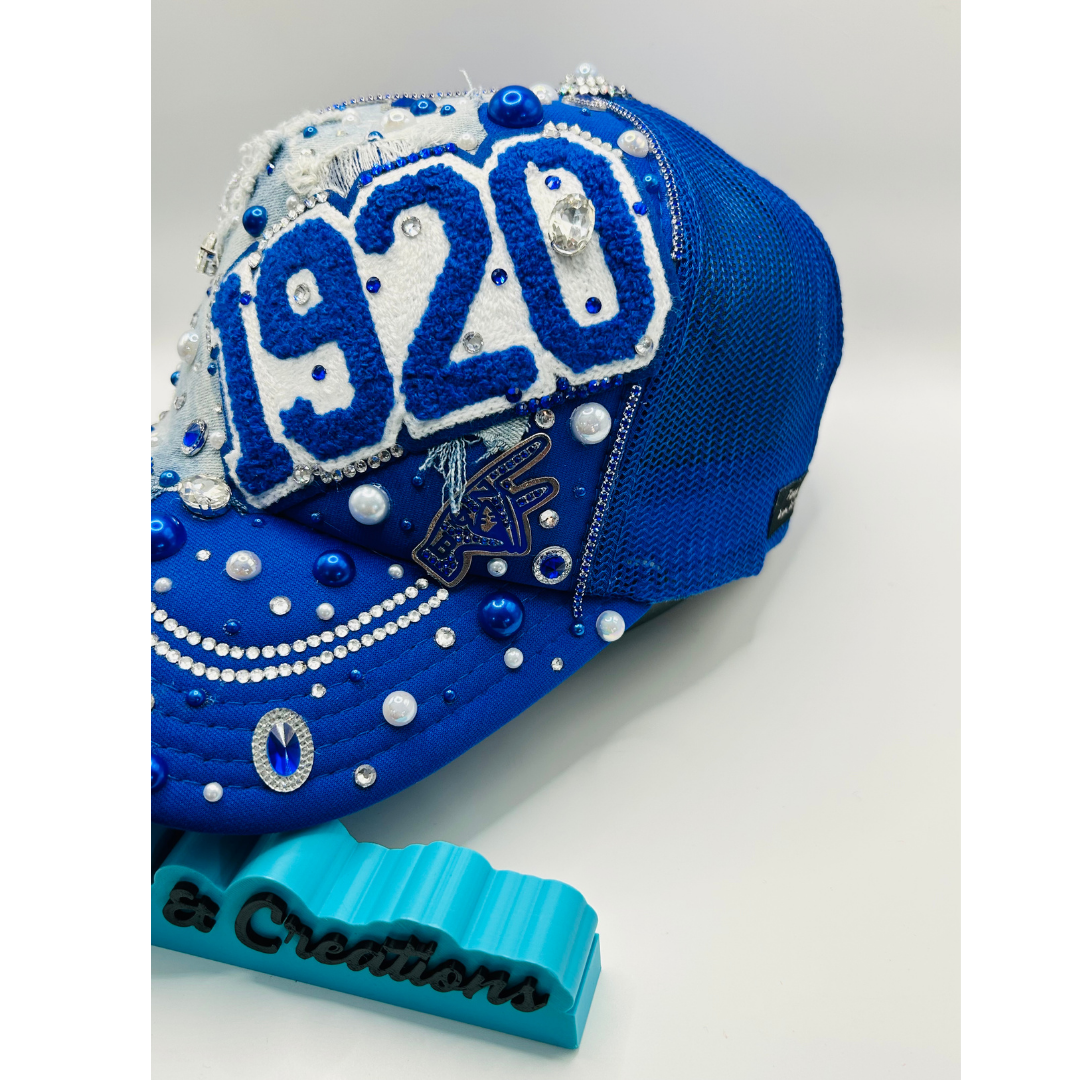 Design Your Custom Zeta Sorority Trucker Junk Hat | Rhinestones, Patches & Pearls | Greek Life Fashion Cap
