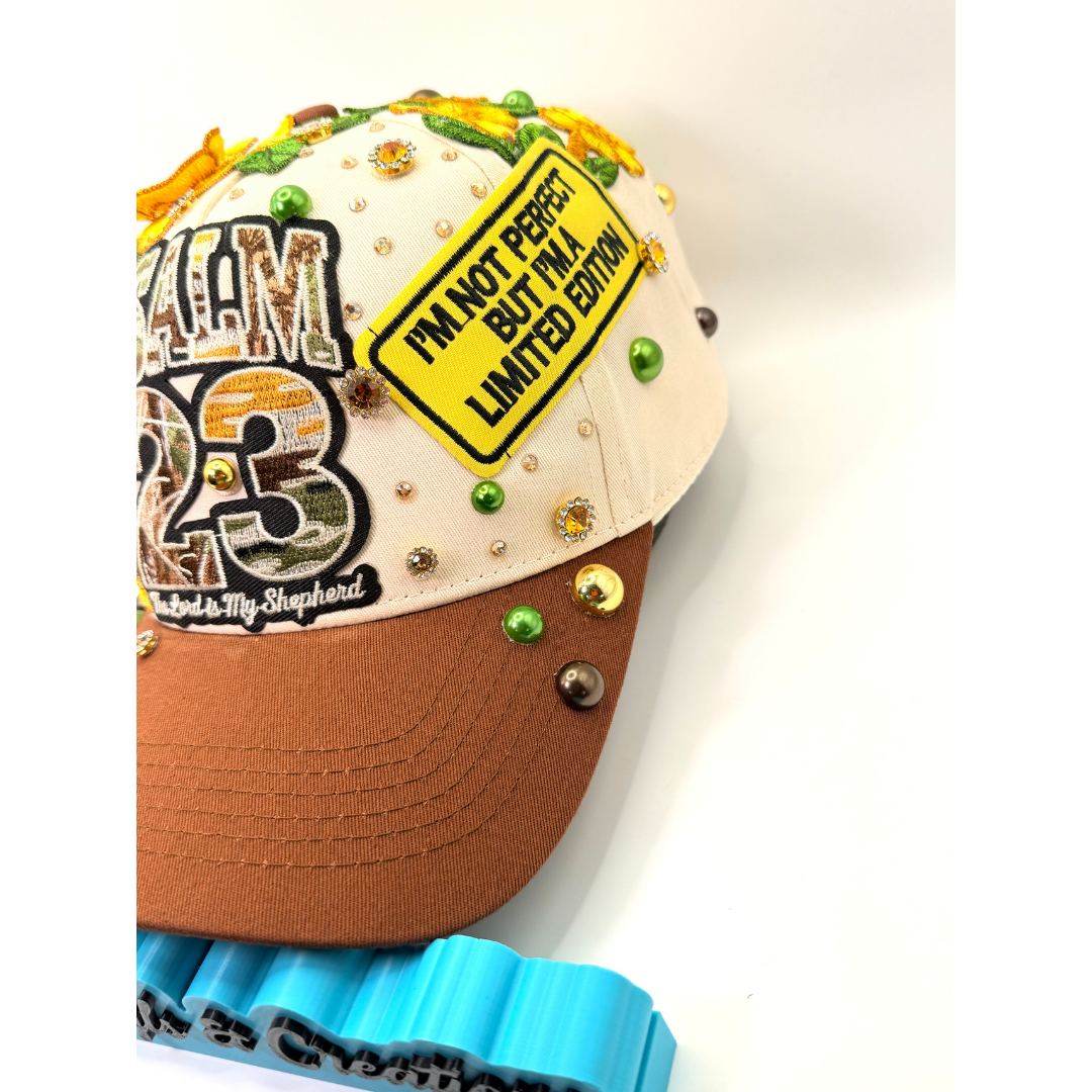 Psalm 23 Statement Junk Trucker Patched & Jeweled Hat - Ready To Ship