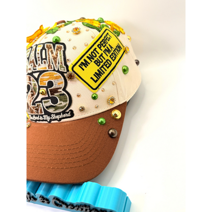 Psalm 23 Statement Junk Trucker Patched & Jeweled Hat - Ready To Ship