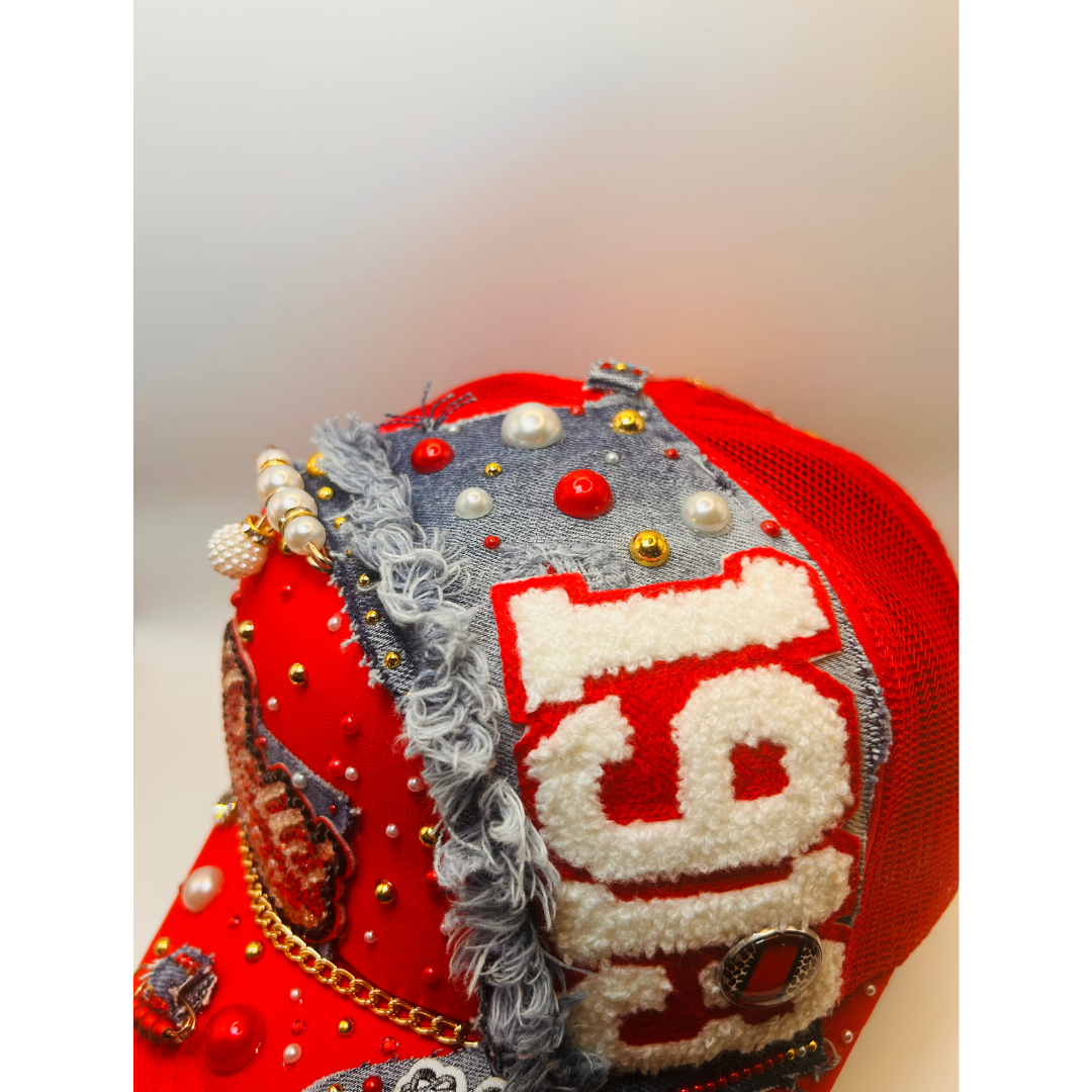 Design Your Custom Delta Sorority Trucker Junk Hat | Rhinestones, Patches & Pearls | Greek Life Fashion Cap