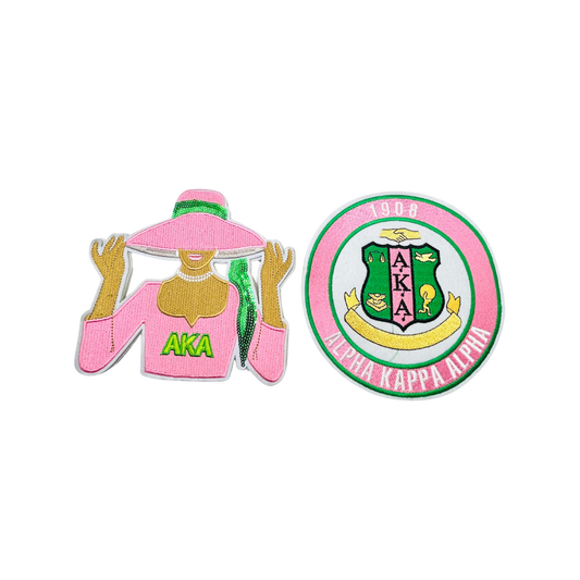 Pink and Green AKA Inspired Sorority Large Patches