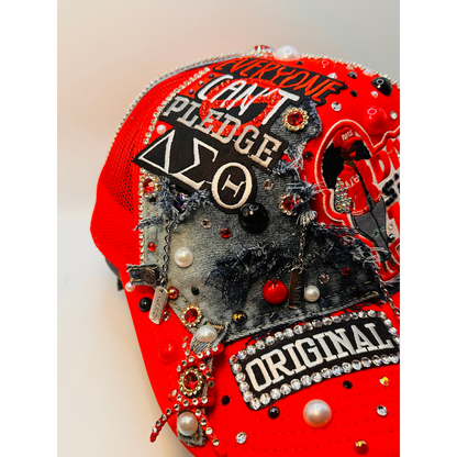 Design Your Custom Delta Sorority Trucker Junk Hat | Rhinestones, Patches & Pearls | Greek Life Fashion Cap