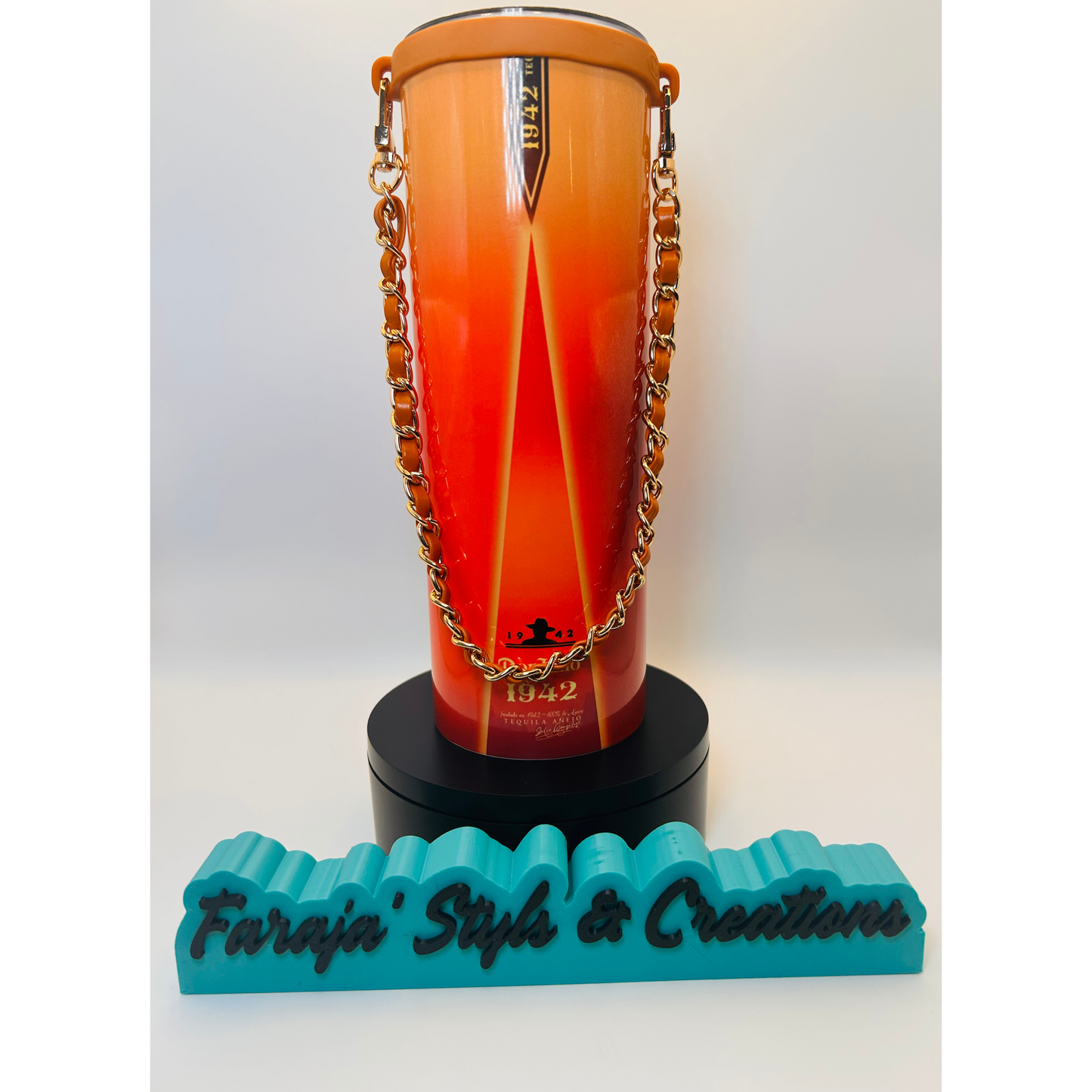 20oz Don Julio–Inspired Luxury Tumbler | Leather Wrap & Metal Handle | Custom Designer Cup