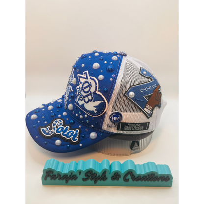 Design Your Custom Zeta Sorority Trucker Junk Hat | Rhinestones, Patches & Pearls | Greek Life Fashion Cap