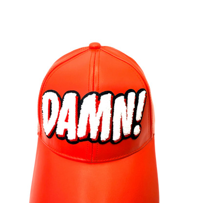 Damn Leather Snap Back Patched Hat - Premade