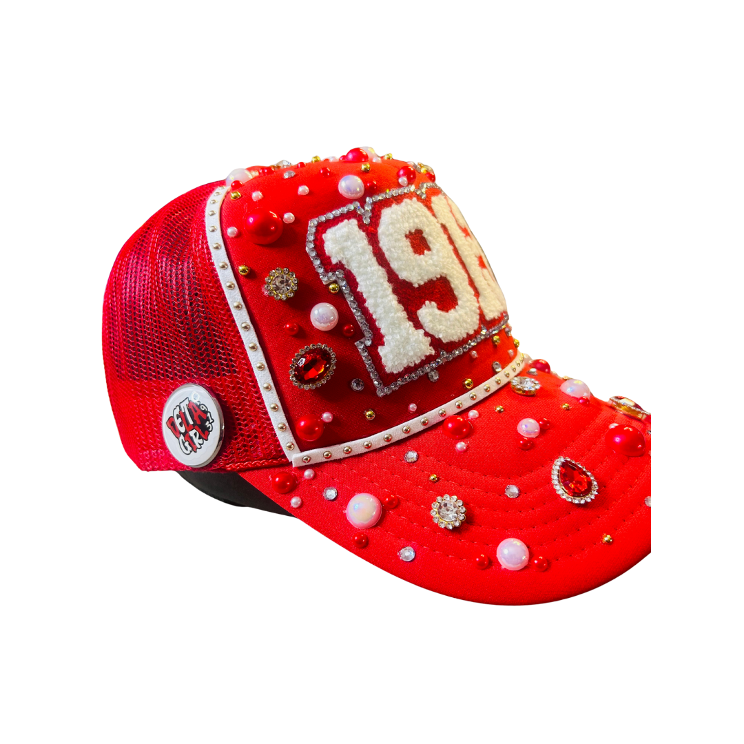 Design Your Custom Delta Sorority Trucker Junk Hat | Rhinestones, Patches & Pearls | Greek Life Fashion Cap