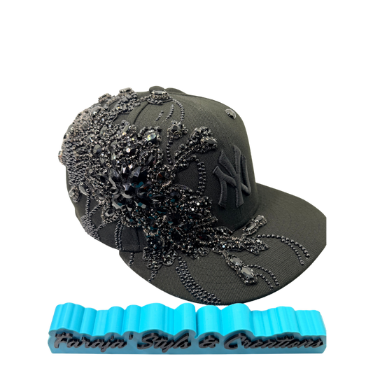 Luxury Rhinestone Pearl Flower City Custom Snapback Hat
