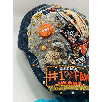 Customize Your Chicago Bears Junk Trucker Hat – Blinged & Patched Game Day Statement Hat