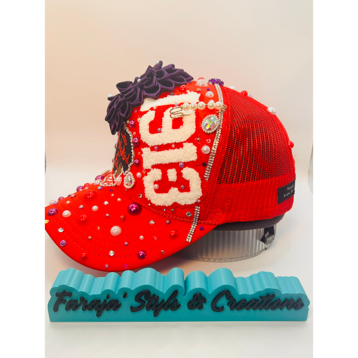 Design Your Custom Delta Sorority Trucker Junk Hat | Rhinestones, Patches & Pearls | Greek Life Fashion Cap