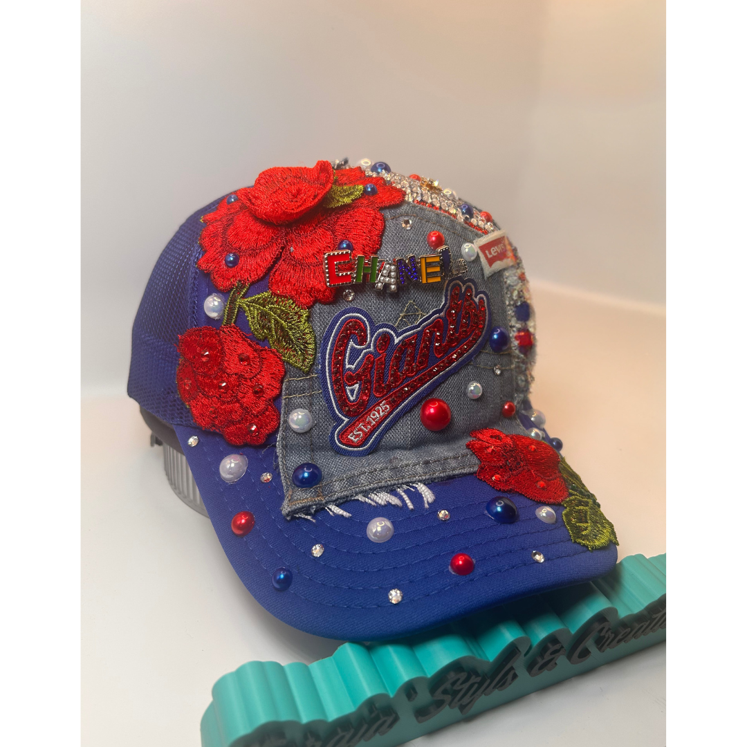 Design Your Custom NFL, NBA, MLB Trucker Hat with Rhinestones, Patches & Bling