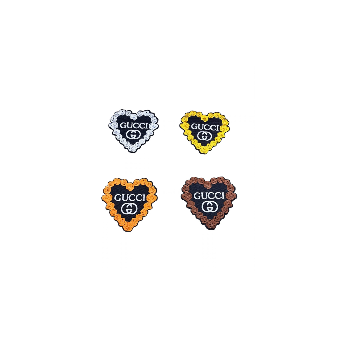 G Designer Inspired Flower Heart Small Patches