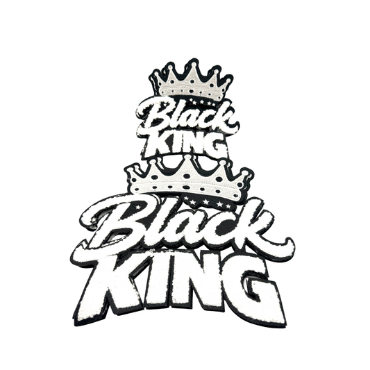 Black King Crown Chenille Patches