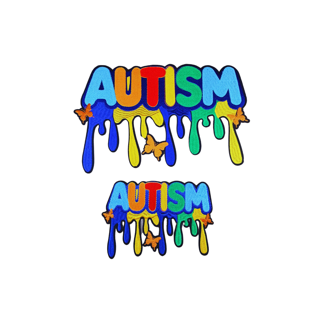 Autism Proud Colorful Butterfly Drip Patches