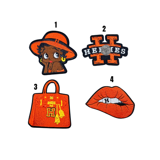 Herm** Designer Inspired Orange Small Patches
