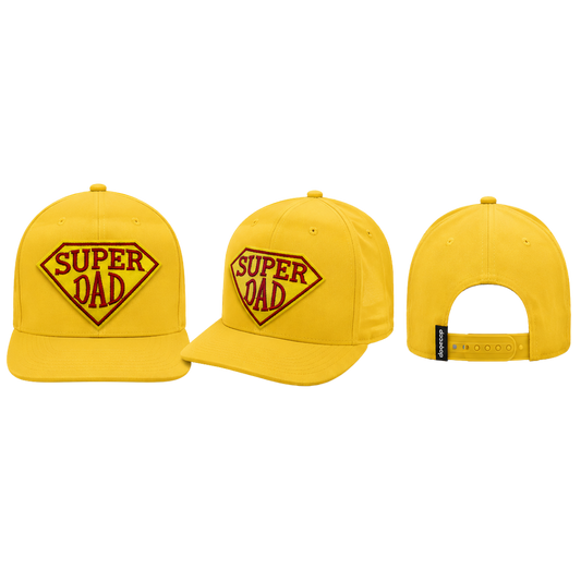 Super Dad Patched Snapback Hat | Father's Day Trucker Cap for Dads - Yellow