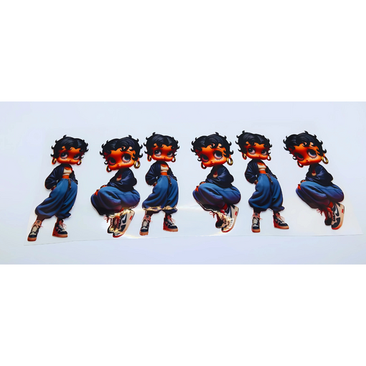Hip Hop Betty 5 UV DTF - Small (1- 2 person image)