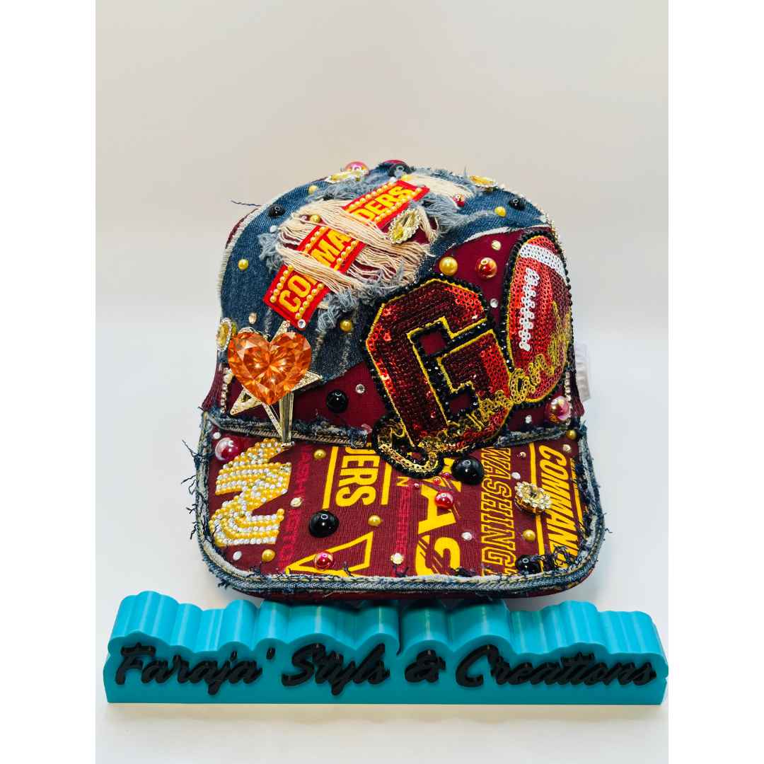 Design Your Custom NFL, NBA, MLB Trucker Hat with Rhinestones, Patches & Bling