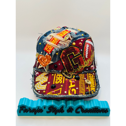 Design Your Custom NFL, NBA, MLB Trucker Hat with Rhinestones, Patches & Bling