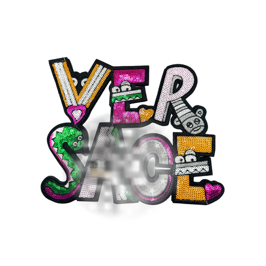 Ver*s**e Inspired Designer Graphic Sequin Large Patch