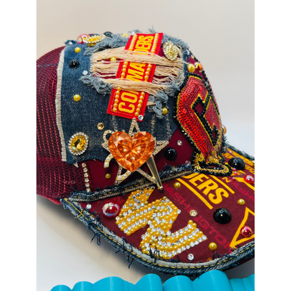 Design Your Custom NFL, NBA, MLB Trucker Hat with Rhinestones, Patches & Bling