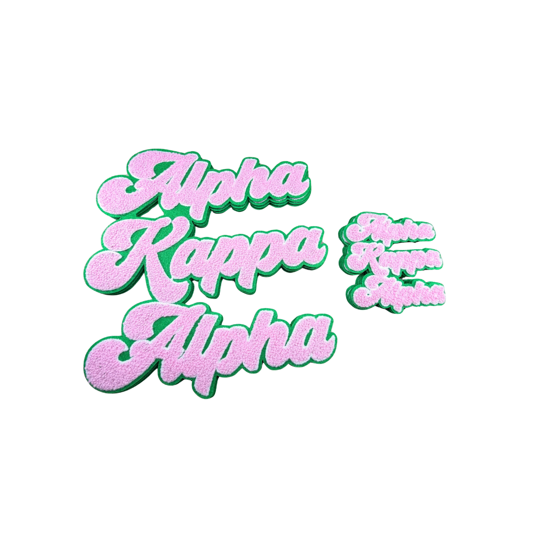 Pink and Green AKA Inspired Chenille Patches