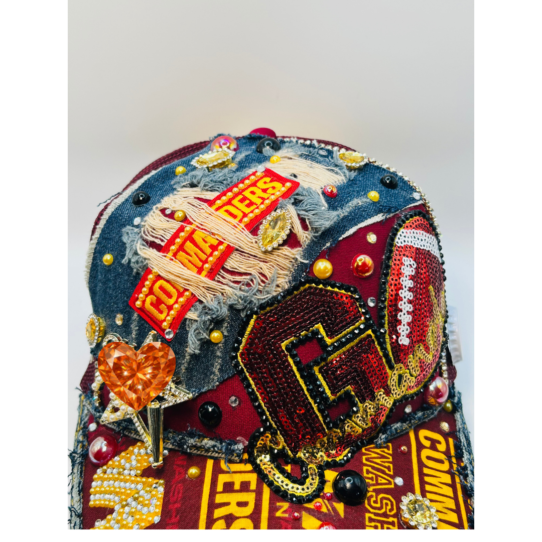 Design Your Custom NFL, NBA, MLB Trucker Hat with Rhinestones, Patches & Bling