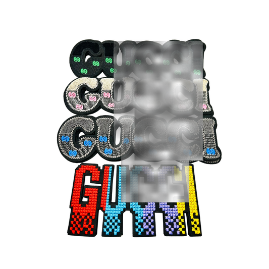 G***I Designer Inspired Fabric Large Words