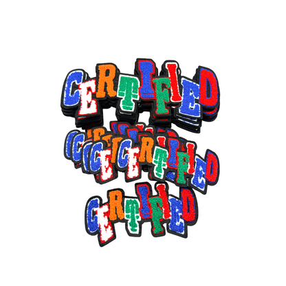 Certified Chenille Colorful Alphabet Chenille Patches