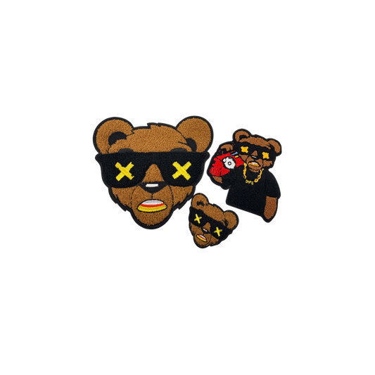 Hip Hop Bear Face Chenille Patches
