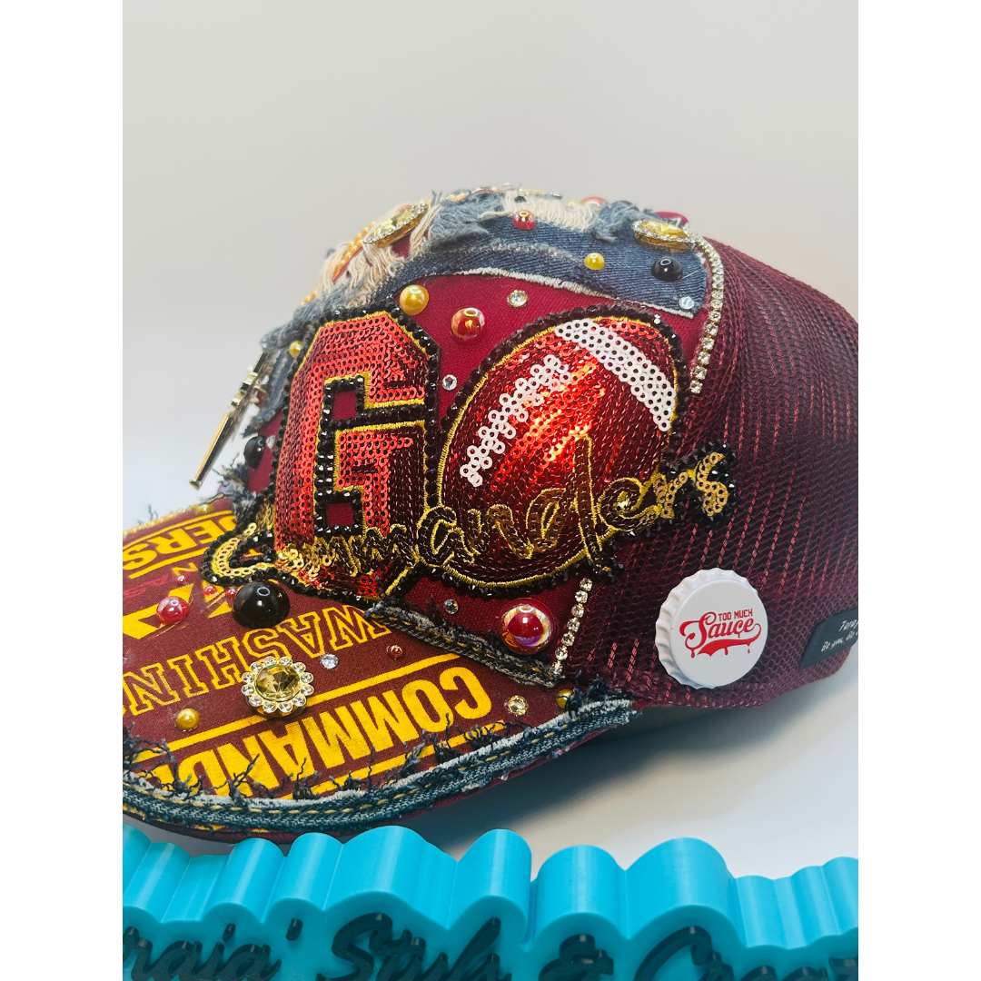 Design Your Custom NFL, NBA, MLB Trucker Hat with Rhinestones, Patches & Bling