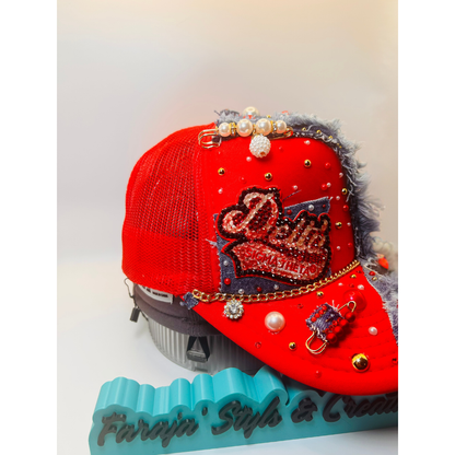 Design Your Custom Delta Sorority Trucker Junk Hat | Rhinestones, Patches & Pearls | Greek Life Fashion Cap