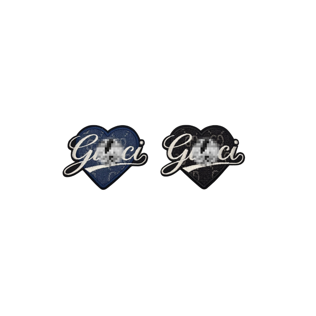 G Word Luxury Denim Heart Small Patches