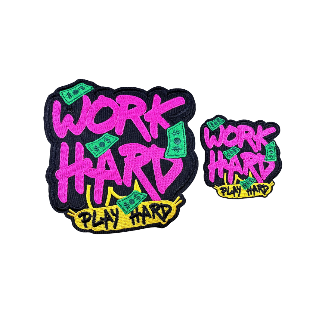 Work Hard - Play Hard Statement Patches