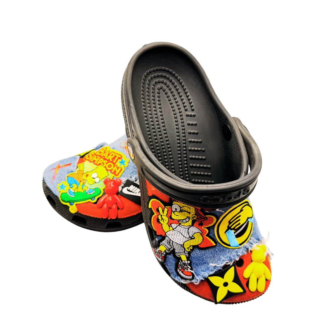 Faraja’ Styls Custom Croc Slides – Personalized Bling Slides, Patch Slides, Charm Slides, Sorority, Sneaker & Custom Design Slides