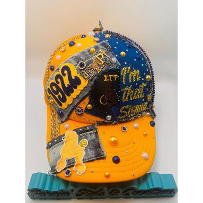 Design Your Custom Sigma Gamma Rho Sorority Trucker Junk Hat | Rhinestones, Patches & Pearls | Greek Life Fashion Cap