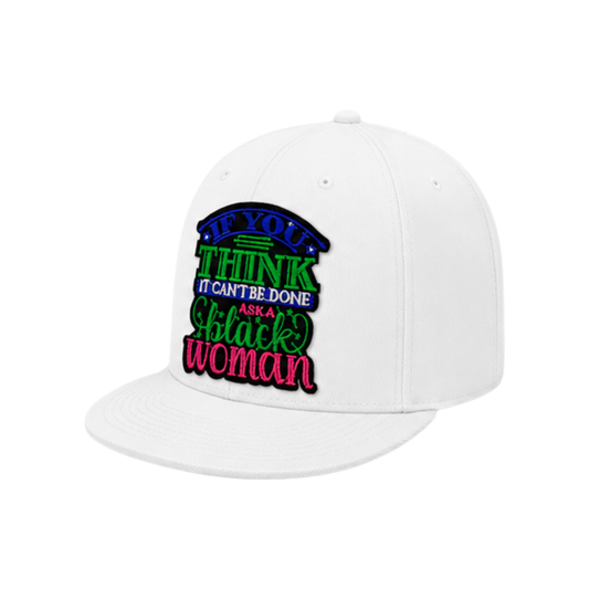 Ask A Black Woman Snapback Hat - White