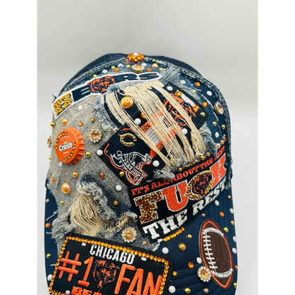 Customize Your Chicago Bears Junk Trucker Hat – Blinged & Patched Game Day Statement Hat