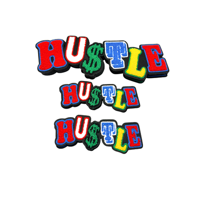 Hustle Hard Chenille Colorful Patches