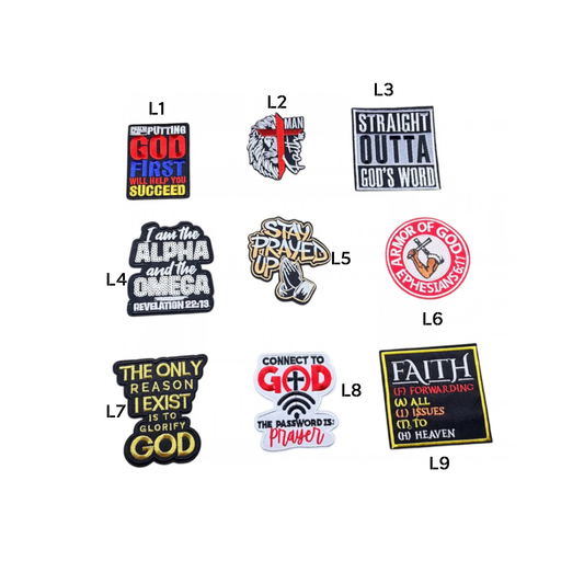 Faith-Inspired Small Embroidered Patches - 4A