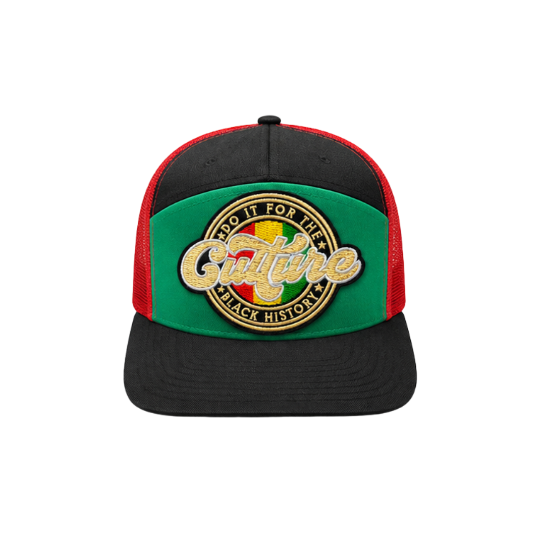 Do It For The Culture Black History Patched Snapback Hat | Black Excellence Trucker Cap (No Mesh)