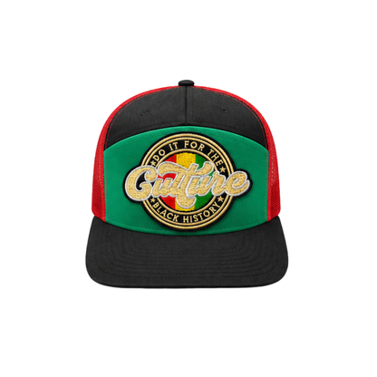 Do It For The Culture Black History Patched Snapback Hat | Black Excellence Trucker Cap (No Mesh)