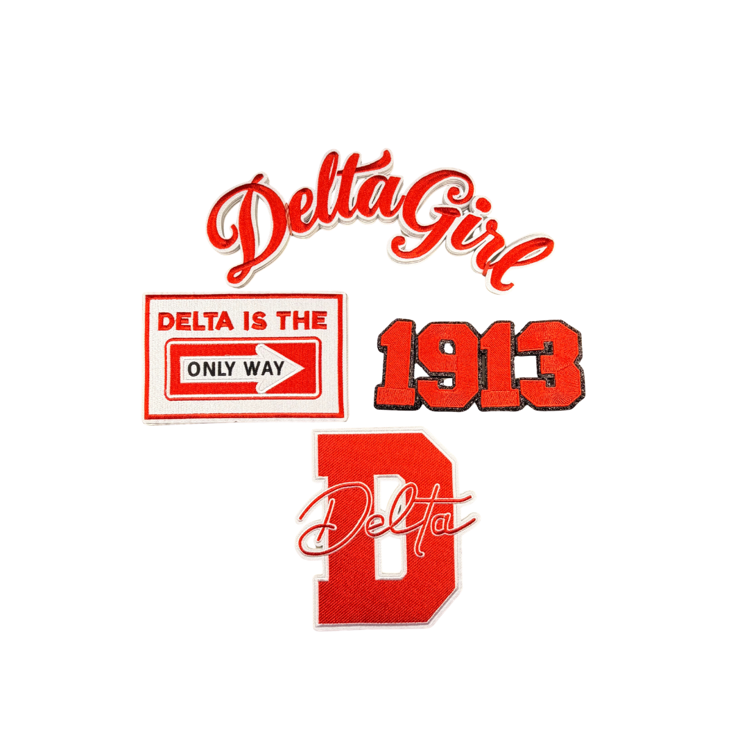 DST Sorority Red/White Inspired Medium Patches