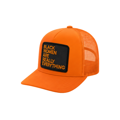 Black Women Are Everything Patched Snapback Hat | Melanin Queen Trucker Cap - Orange