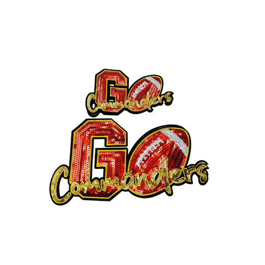 Commanders Football Sequin Patches