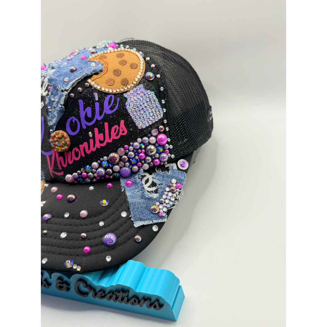 Create Your Own Junk Trucker Hat - Faraja’ Styls Custom Luxe Trucker Hat – Bling, Patches, Rhinestones & Personalized Junk Hat Design