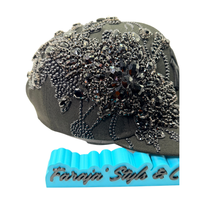 Luxury Rhinestone Pearl Flower City Custom Snapback Hat