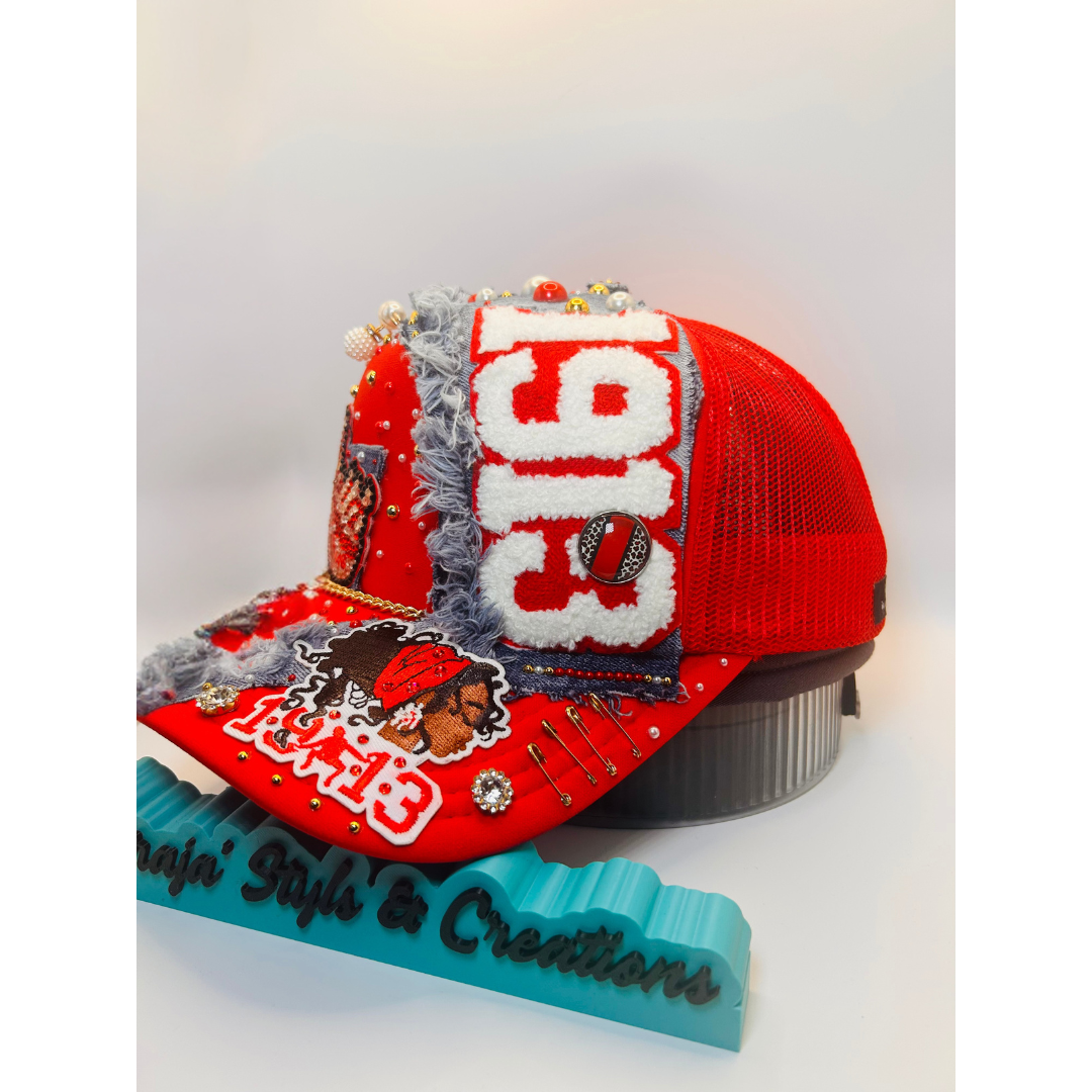 Design Your Custom Delta Sorority Trucker Junk Hat | Rhinestones, Patches & Pearls | Greek Life Fashion Cap