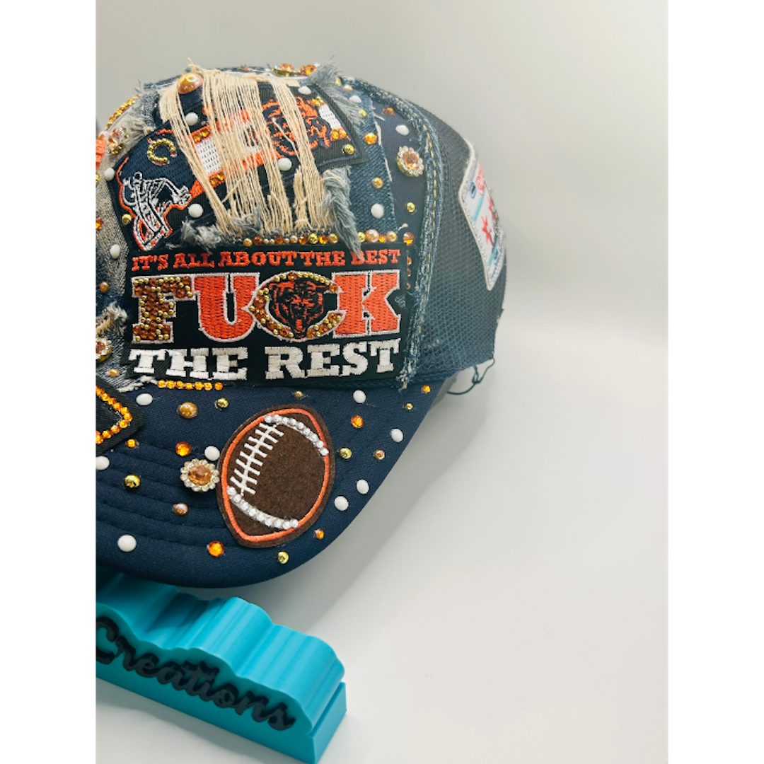 Customize Your Chicago Bears Junk Trucker Hat – Blinged & Patched Game Day Statement Hat