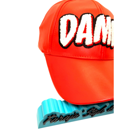Damn Leather Snap Back Patched Hat - Premade