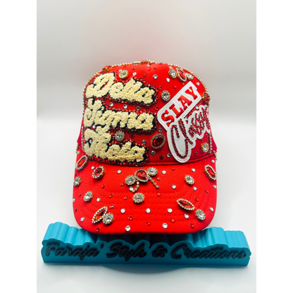 Design Your Custom Delta Sorority Trucker Junk Hat | Rhinestones, Patches & Pearls | Greek Life Fashion Cap
